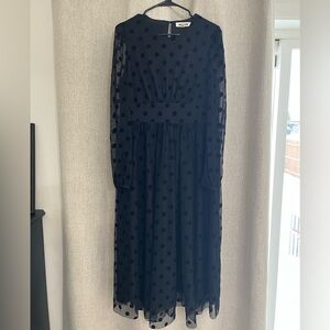 Boden Black Polka Dot Long Sleeve Dress